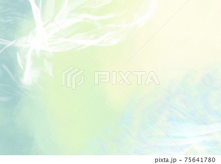 煙と水面と青緑 クリームイエロー系水彩グラデーションのアブストラクト背景イラストのイラスト素材