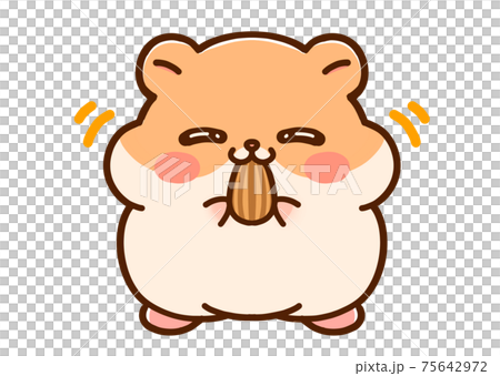 Illustration material of eating hamster 75642972