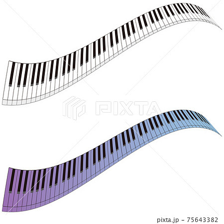 ピアノ鍵盤 セットのイラスト素材