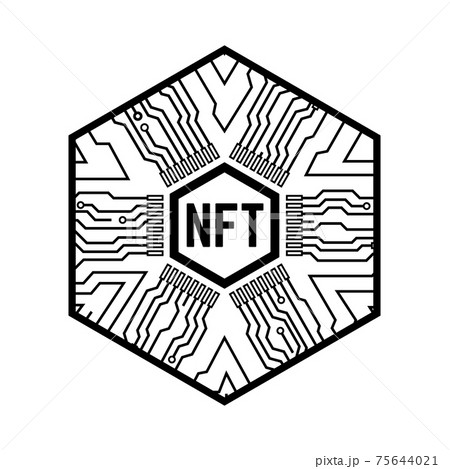 NFT non fungible token. Black and white 75644021