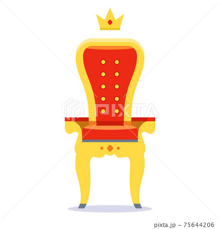 royal throne of gold and red velvet on a white background. 75644206