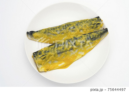 西京味噌漬けのサバの写真素材