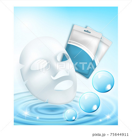 Blue Clay Facial Mask Creative Promo Banner Vector 75644911