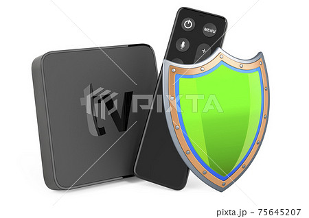 Digital media player with shield, 3D rendering 75645207