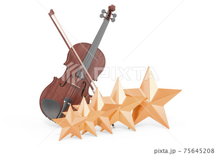 Customer rating of violin. 3D rendering 75645208