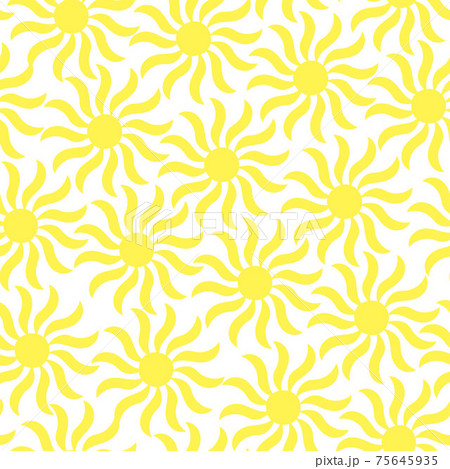 Simple sun seamless pattern vector illustration, cute summer ornament for making textile, fabrics, decor, summer and holiday design for children 75645935