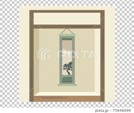 Tokonoma懸掛式捲軸，松樹，無行 75646099