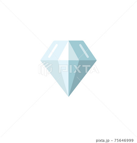Diamond. Jewelry and luxury. Flat color icon. Commerce vector illustration 75646999