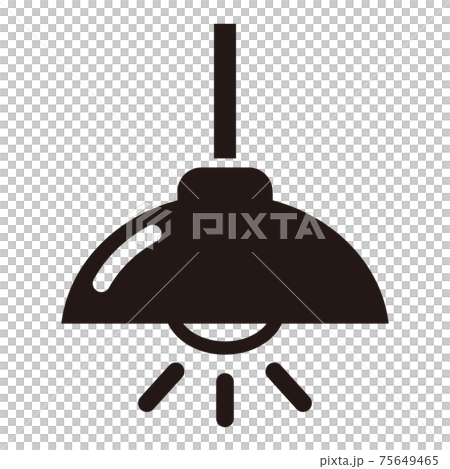 シンプルなペンダントライトのアイコン/白黒 シンプルなペンダントライトのアイコン/白黒 75649465