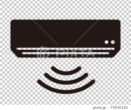 Simple air conditioner icon / black and white 75650193