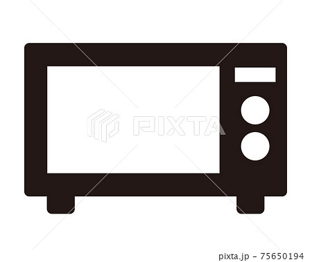 シンプルな電子レンジのアイコン/白黒 シンプルな電子レンジのアイコン/白黒 75650194