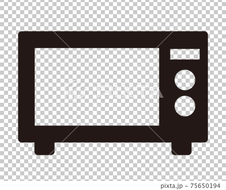 シンプルな電子レンジのアイコン/白黒 シンプルな電子レンジのアイコン/白黒 75650194