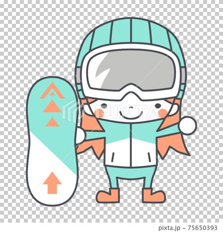 スノボ女子 スノーボードイラストのイラスト素材