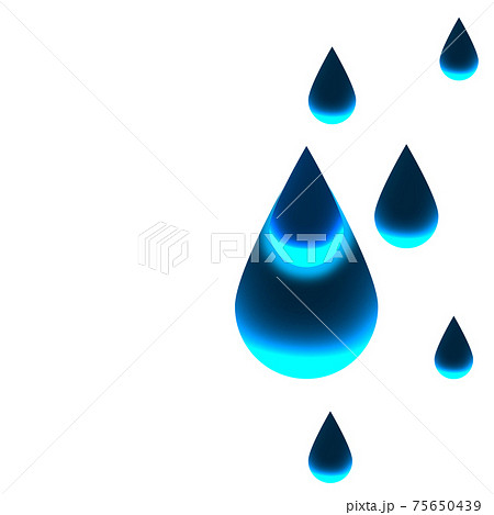 水 水滴 水玉 しずく 液体 雨だれ のイラスト素材