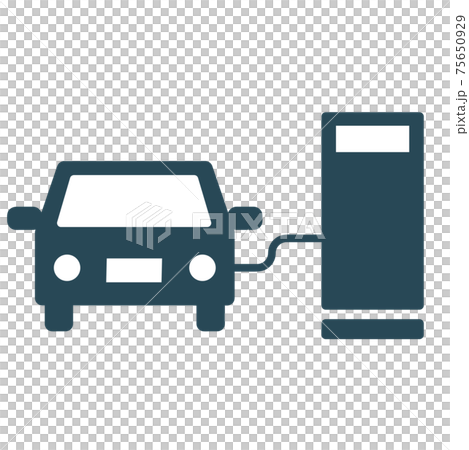 ガソリンスタンドのアイコン 燃料補給中のイラスト素材
