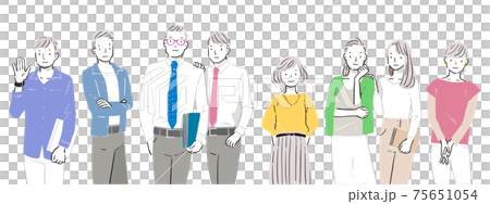 Illustration of male / female business team 75651054