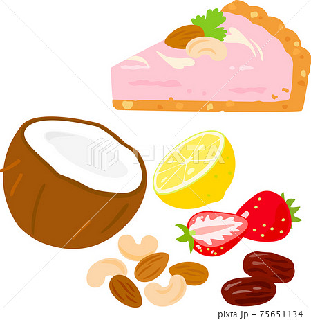 ロータルトと材料のイラストセット 75651134