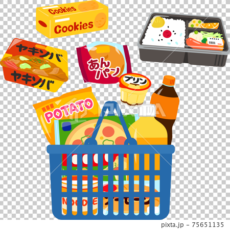 A Large Amount Of Junk Food That Can Be Put In Stock Illustration