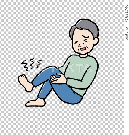 Illustration of a senior man who becomes leg cramps 75651746