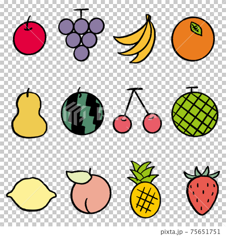 彩色的水果圖標集 75651751