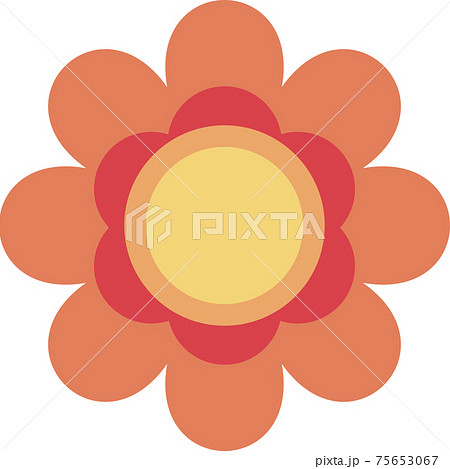 春 夏 花 アイコン レトロ イラスト素材のイラスト素材