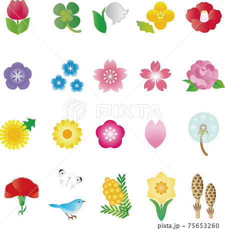 Spring Flower Icon Fashionable Cute Stock Illustration