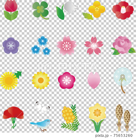 Spring Flower Icon Fashionable Cute Stock Illustration