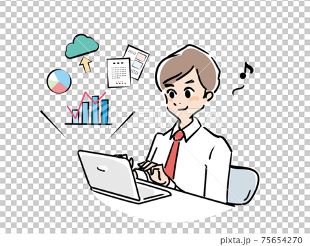 一個在辦公室幹活的人 75654270