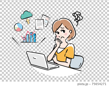 工作效率低下的辦公室女性 75654271