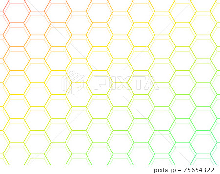 六角形の幾何学模様の虹色の背景のイラスト素材