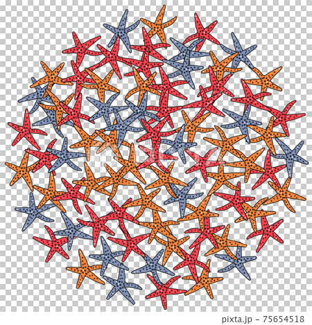 Hand-painted starfish illustration, circle filling Hand-painted starfish illustration, circle filling 75654518