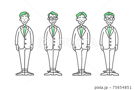 年齢別ビジネスマン 年齢別ビジネスマン 75654851