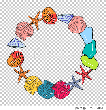 手繪巨浪插畫,圓形框架,大 手繪巨浪插畫,圓形框架,大 75655061