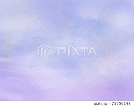 紫から青のグラデーションの明るい雨空の背景のイラスト素材