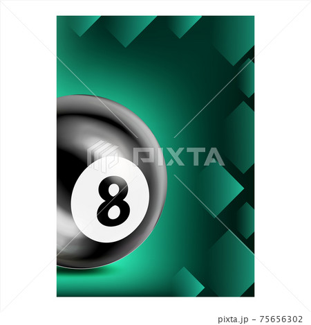 Billiards Hit And Aiming Ball Game Poster Vector 75656302