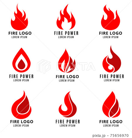 logo set with fire symbols logo set with fire symbols 75656970