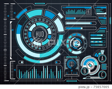 Sci-fi futuristic virtual graphic touch user interface HUD Sci-fi futuristic virtual graphic touch user interface HUD 75657005