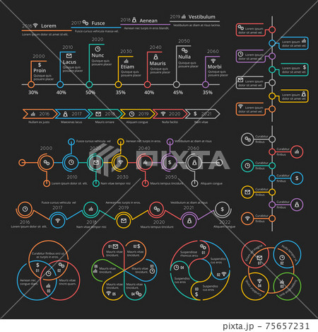 Business infographic elements collection timelines and charts for presentation booklet Business infographic elements collection timelines and charts for presentation booklet 75657231
