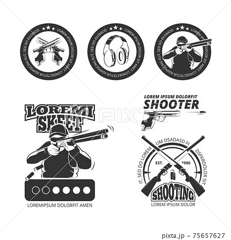 Vintage gun, pistol club labels, emblems, badges, logos Vintage gun, pistol club labels, emblems, badges, logos 75657627