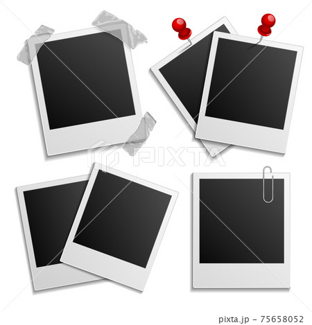 Retro photo frames on white 75658052