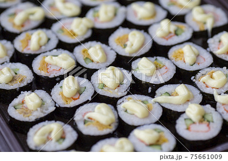Fresh and delicious sushi Japanese food 75661009