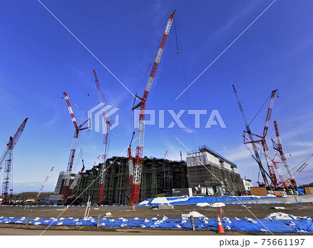 建設中のボールパーク・2021年（北海道北広島市） 75661197