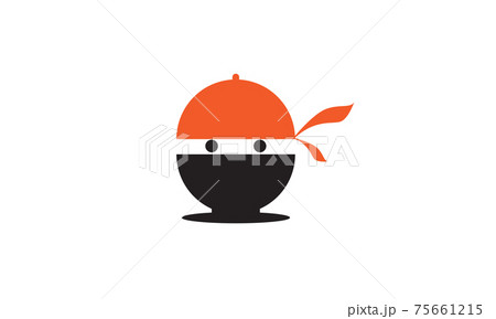 bowl with ninja logo vector symbol icon design illustration 75661215