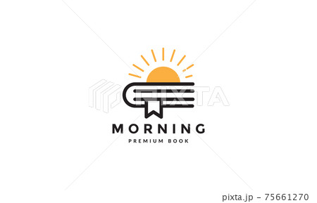books and sunset sunrise logo vector symbol icon design illustration 75661270