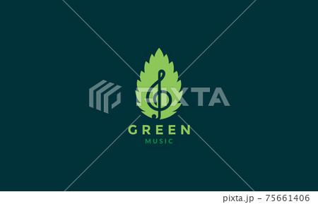 musical note with leaf green logo vector symbol icon design illustration musical note with leaf green logo vector symbol icon design illustration 75661406