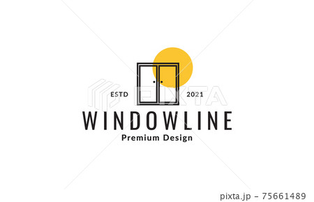 window lines with sunset logo vector symbol icon design illustration 75661489