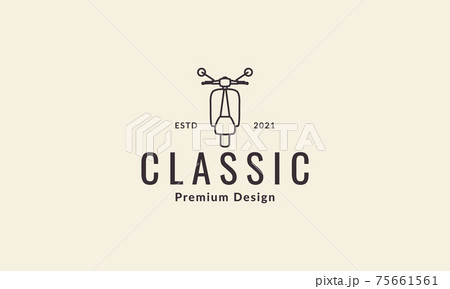 lines old classic motorbike automatic logo vector symbol icon design illustration 75661561