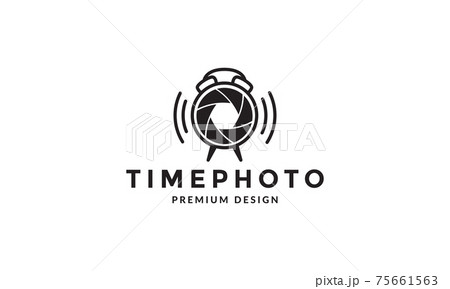 alarm clock with shutter camera logo vector symbol icon design illustration 75661563