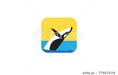 abstract giant fish whale jump logo vector symbol icon design illustration 75661638