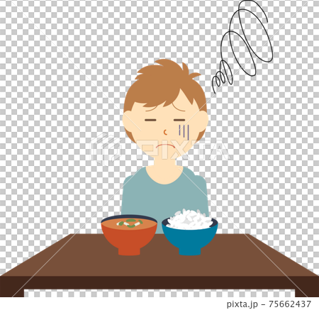 食欲がない若い男性 75662437